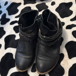 Jellypop Black Ankle Booties with Braided Detail